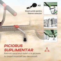 SPORTNOW Cărucior de Transport pentru Caiac și Canoe cu Lățime Reglabilă din Aluminiu, 79x72,5x42 cm, Negru(m-5)