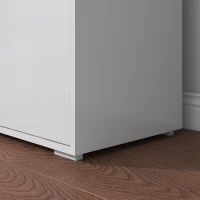 HOMCOM Commode Buffet Meuble de Rangement 2 tiroirs 2 Portes avec étagère 79 x 36 x 74 cm Blanc brillant(m-9)