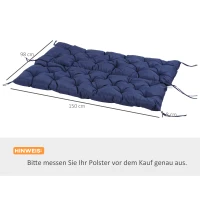 Outsunny Zitkussen voor banken, Bankkussen met Bevestigingsbanden, voor maximaal 3 personen, dikke schuimvulling, Zitkussen(m-3)