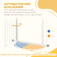 PawHut Huisdieren Veiligheidshekje, Afscheiding, Beschermhek voor Huisdieren, Metaal, Kunststof, 74-80 cm, Wit(m-5)