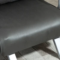 HOMCOM Single Chair Sofa Bed Convertible Detachable Grand Comfort Cushion Metal Armrest Legs Suede Grey(m-9)