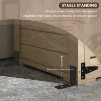 Outsunny Wooden Garden Storage Cabinet for Tools with 2 Shelves Bitumen Roof Louvred Doors Lockable 75 x 50 x 118(m-6)