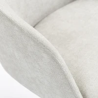 HOMCOM Beige Fabric Swivel Office Chair with Height Adjustable and Wheels, for Office or Bedroom(m-11)