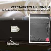 HOMCOM Robuuste Aluminium Opbergkist met Zijhandvatten, Slot en Sleutels, Gereedschapskist, 99 x 33 x 35,5 cm(m-4)