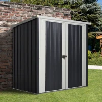 Outsunny 5' x 3' Metal Storage Shed, Garden Tool House with Double Doors for Backyard, Patio(m-13)