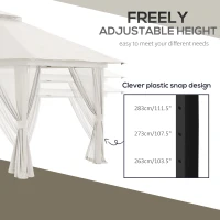 Outsunny Pop-up Folding Garden Gazebo with Double Roof UV 50+ Protection with 4 Zippered Mosquito Nets 4 x 4 m White(m-6)