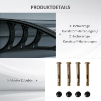 Outsunny Voordak, voordeuroverkapping, overkapping voor ingangen en ramen, 100L x 75B x 23H cm, Zwart(m-5)