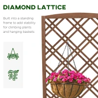 Outsunny Raised Garden Bed Planter Box with Trellis Wooden Trellis Planter Yellow 60 x 30 x 122.5 cm(m-5)