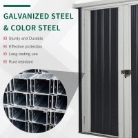 Outsunny 5' x 3' Metal Storage Shed, Garden Tool House with Double Doors for Backyard, Patio(m-5)