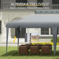 Outsunny Gazebo da Giardino Pop-up 6x3 m Pieghevole, Tendone per Feste con Sacca di Trasporto, Grigio(m-5)