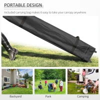 Outsunny Pavilion 3x3m Folding Pavilion 4 Side Walls with Window Door Party Tent Garden Tent Pop-Up Pavilion incl. Pegs Guy Ropes Carrying Bag Metal Oxford Blue(m-8)