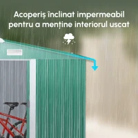 Outsunny Dulap pentru Ustensile de Gradina din Latime din Otel, 246 x 192.5 x 177.5 cm, Verde(m-8)