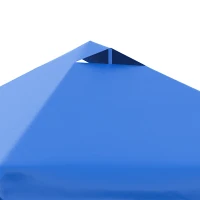 Outsunny Pavilion 3x3m Folding Pavilion 4 Side Walls with Window Door Party Tent Garden Tent Pop-Up Pavilion incl. Pegs Guy Ropes Carrying Bag Metal Oxford Blue(m-11)