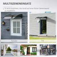 Outsunny Deurluifel, Bescherming tegen Regen, Wind en Hagel, Polycarbonaat, Aluminium, 103 x 96,5 x 27 cm, Bruin(m-6)