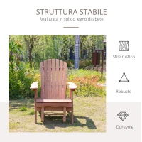 Outsunny Sedia a Sdraio Adirondack da Giardino Pieghevole Regolabile con Poggiapiedi 175x70x89cm(m-6)