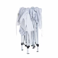 Outsunny 3 x 3M Garden Pop Up Gazebo Height Adjustable Marquee Party Tent Wedding Canopy with Carrying Bag, White(m-11)