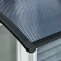 Outsunny Voordak, voordeuroverkapping, overkapping voor ingangen en ramen, 100L x 75B x 23H cm, Zwart(m-9)