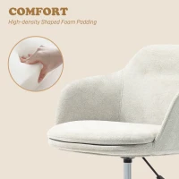 HOMCOM Beige Fabric Swivel Office Chair with Height Adjustable and Wheels, for Office or Bedroom(m-4)