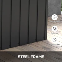 Outsunny Storage Box, Garden Chest, 450L Storage Space, 2 Wheels, Steel Frame, 125x61x70 cm, Dark Grey(m-5)
