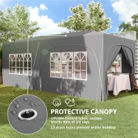 Outsunny Pop-Up Folding Gazebo 3 x 6m, UPF50+ Adjustable Height, with Carrying Bag and Sandbags, Light Gray(m-6)