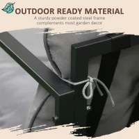 Outsunny Garden Furniture Set, 1 Glass Table, 2 Armchairs, 1 Sofa, Weather-Resistant, 114cm x 70cm x 67cm, Gray + Black(m-6)