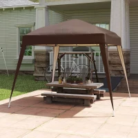 Outsunny Vervangend Paviljoendak, Vervangzeil voor 3 x 3 m Tuinpaviljoen, Gartenzeltdak Vervanging, UPF50+, Oxford-Stof, Koffie(m-9)