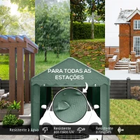 Outsunny Tenda Garagem 6x3 m Portátil Anti-UV com Paredes Laterais Desmontáveis e 2 Portas com Fecho de Correr Verde(m-4)