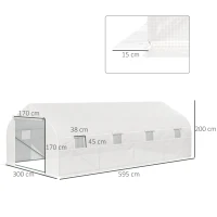 Outsunny  6 x 3 x 2m Walk in Polytunnel Greenhouse with Windows and Door for Garden, Backyard(m-3)