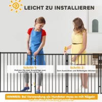 PawHut Puppyren, Hondenren, Puppy Omheining, 6 Panelen met Deur, Opvouwbaar en Draagbaar Hondenhek, Staal, Zwart(m-7)