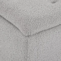 HOMCOM Storage Bench Storage Chest Cashmere Surface Rubberwood Legs 95 x 38 x 45 cm Gray(m-8)