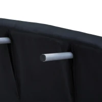 HOMCOM Convertible 1 Seater Armchair Sofa Bed Removable Grand Comfort Cushion Metal Armrest Feet Suede Black(m-8)