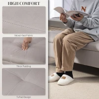 HOMCOM Storage bench tufted seat velvet look 2 in 1 metal legs 120 x 44 x 44.5 cm gray and gold(m-5)