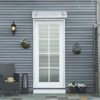 Outsunny Deuroverkapping, Overkapping voor Ingangen en Ramen, 100L x 75B x 23H cm, Zilver(m-2)