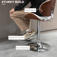 HOMCOM Set of 2 bar stools adjustable height synthetic coating 53 x 52 x 92-112 cm white(m-7)