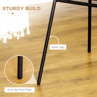 HOMCOM 2-Piece Dining Chairs in Boho Style, Accent Chair, PE Rattan, 44 cm x 58 cm x 85 cm, Natural + Black(m-5)