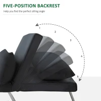 HOMCOM Convertible 1 Seater Armchair Sofa Bed Removable Grand Comfort Cushion Metal Armrest Feet Suede Black(m-4)