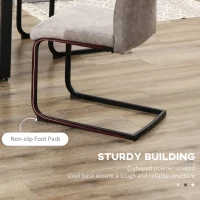 HOMCOM Set of 4 dining chairs microfiber covering with steel sled legs and handle 43 x 58.5 x 96.5 cm gray(m-7)