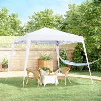 Outsunny 3 M x 3 M Base/ 2.5 M x 2.5 M Top Pop Up Gazebo with Carry Bag, Height Adjustable Slant Leg Party Tent Instant Event Shelter for Garden, Patio, White(m-10)
