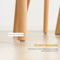 HOMCOM Set of 4 Scandinavian Style Dining Chairs High Backrest Polypropylene Seat Beech Legs 48 x 52.5 x 83 cm White(m-6)