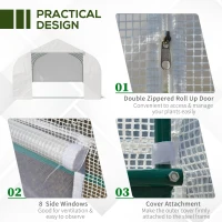 Outsunny  6 x 3 x 2m Walk in Polytunnel Greenhouse with Windows and Door for Garden, Backyard(m-6)