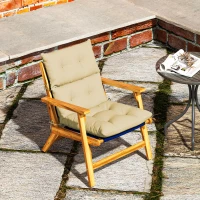 Outsunny Zitkussen, Dik Kussen voor Zitmeubilair, met Rugleuning, Schommelstoelkussen, voor Binnen en Buiten, Beige(m-8)