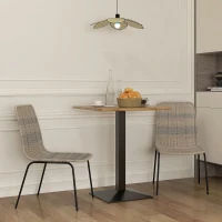 HOMCOM Set of 2 elegant dining chairs, with woven resin rattan imitation, steel base(m-7)