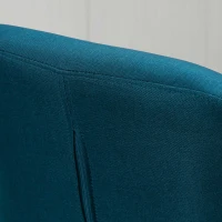 HOMCOM Scandinavian Design Bar Stools - Set of 2 Bar Stools with High Comfort, Footrests, and Armrests - Solid Wood Blue Linen(m-9)