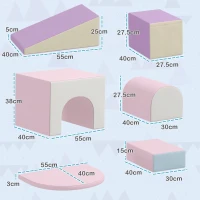 HOMCOM 7PCS Baby Motor Skills Module Baby Motor Skills Course Foam EPE for preschool-age children, multicolor(m-3)