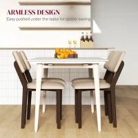 HOMCOM Set of 2 Dining Chairs Kitchen Chairs with High-Density Foam Cushion and Solid Rubberwood Legs Linen-Like Fabric 49 x 56 x 85 cm Beige(m-8)