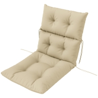 Outsunny Zitkussen, Dik Kussen voor Zitmeubilair, met Rugleuning, Schommelstoelkussen, voor Binnen en Buiten, Beige