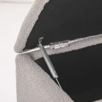 HOMCOM Storage Bench Storage Chest Cashmere Surface Rubberwood Legs 95 x 38 x 45 cm Gray(m-9)