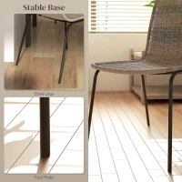 HOMCOM Set of 2 elegant dining chairs, with woven resin rattan imitation, steel base(m-5)