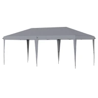 Outsunny 3 x 6 m Pop Up Gazebo - Foldable Canopy Tent with Height Adjustable Wedding Awning, Includes Carrying Bag, Grey(m-1)