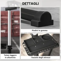 HOMCOM Cavalletto Bici per Manutenzione con Altezza Regolabile, Girevole a 360° e Pieghevole, Massimo 40 kg, Nero(m-8)